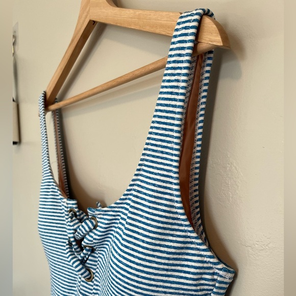 J. Crew Lace-up One-Piece In Faded Stripe - Picture 7 of 16